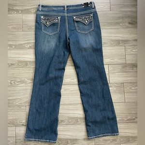Women’s Bedazzled Butt Pocket Jeans, Size 16, boot cut/straight leg/Style & Co••